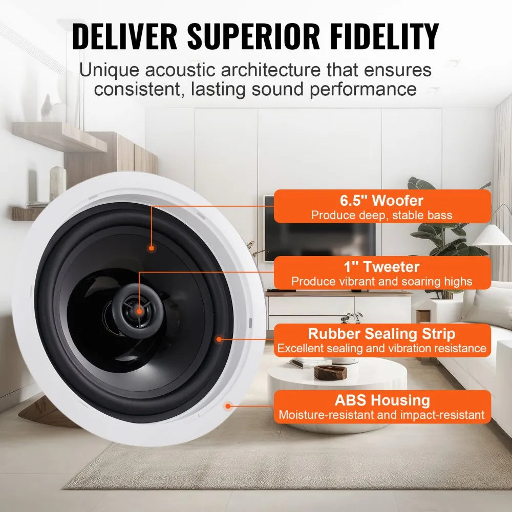 645-BT - 150W 6.5-Inch Bluetooth Ceiling Speakers for High-Fidelity Sound