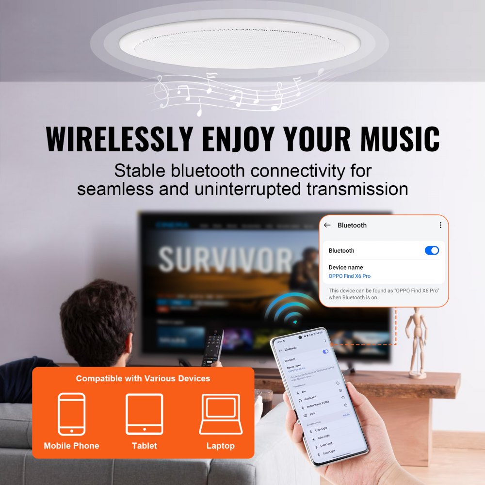 645-BT - 6.5'' Bluetooth In-Ceiling Speakers for Exceptional Sound Quality