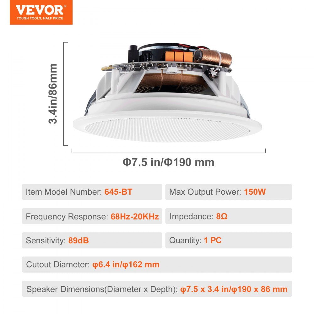 645-BT - 6.5'' Bluetooth In-Ceiling Speakers for Exceptional Sound Quality