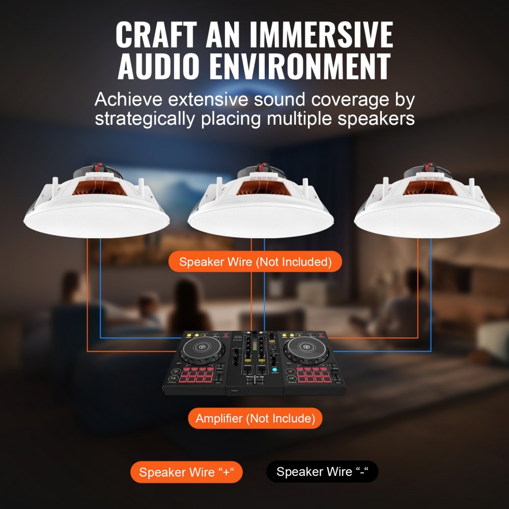 638 - 8-Inch Ceiling Speakers - 100W High-Def Audio Experience