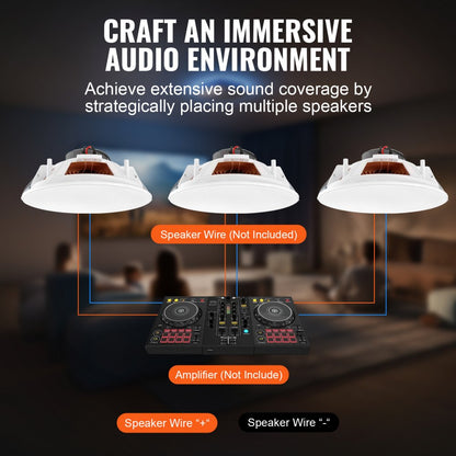 638 - 8-Inch Ceiling Speakers - 100W High-Def Audio Experience