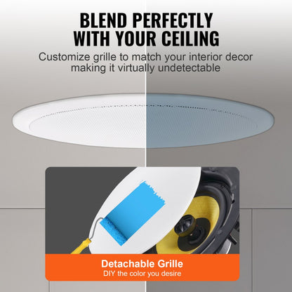 549 - 200W VEVOR 8-Inch Ceiling Speakers for Indoor/Outdoor Use