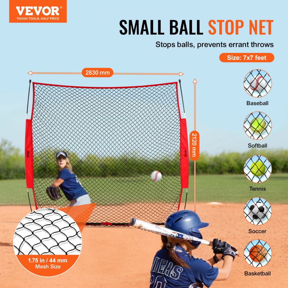 SSPDYBQ003 - 7x7 ft Durable Backstop Net for Safe Sports Training