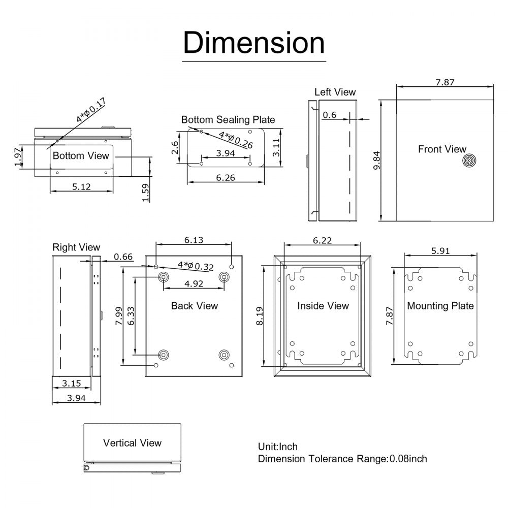 SP-B3 252010 - 10 x 8 x 4" Durable Stainless Steel Enclosure