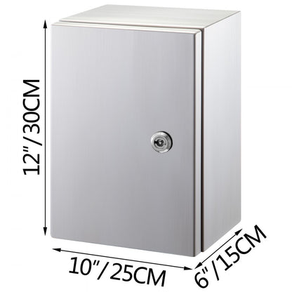 SP-B3 302515 - 12"x10"x6" VEVOR Stainless Steel Weatherproof Enclosure