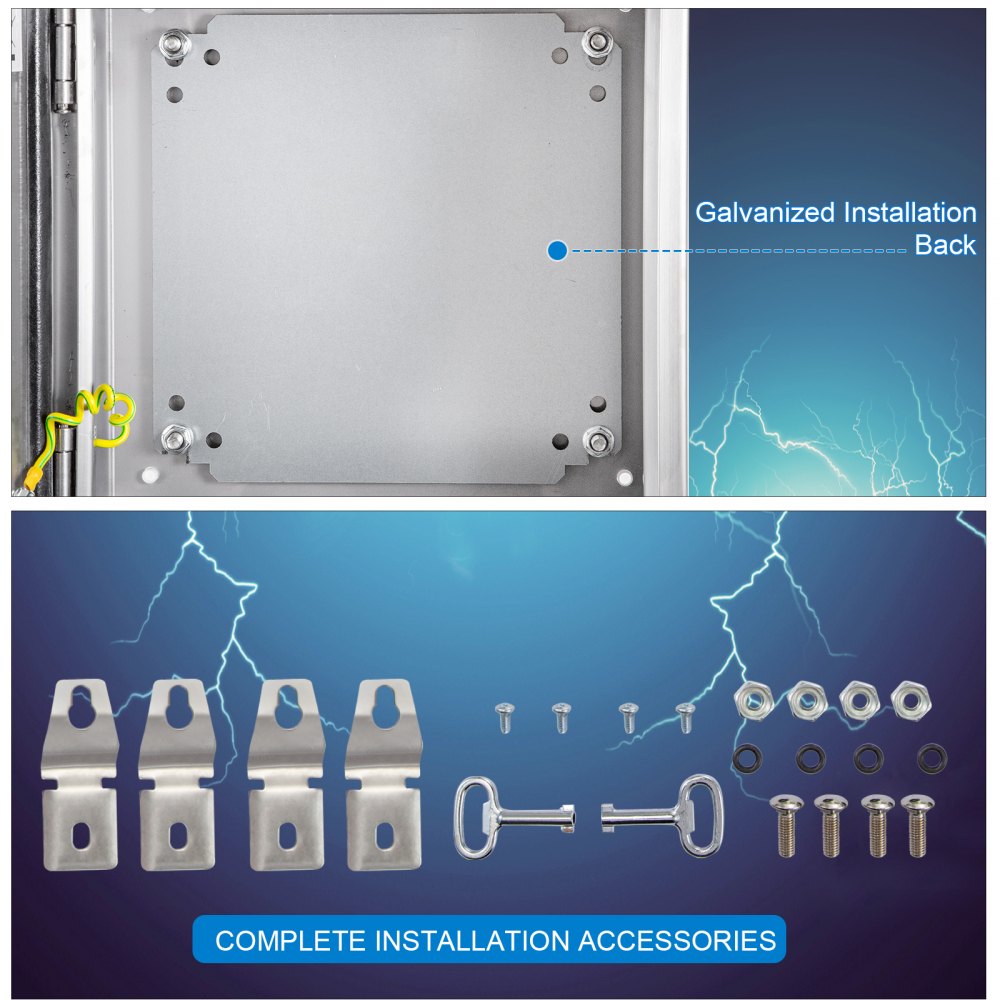 SP-B3 303020 - 12"x12"x8" NEMA 4 Enclosure, Waterproof Stainless Steel