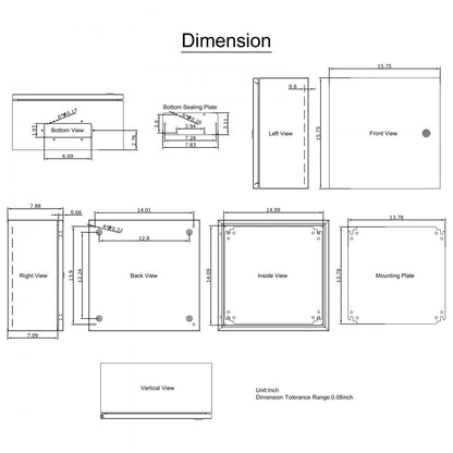 SP-B3 404020 - Durable 16"x16"x8" Stainless Steel Enclosure for Harsh Conditions