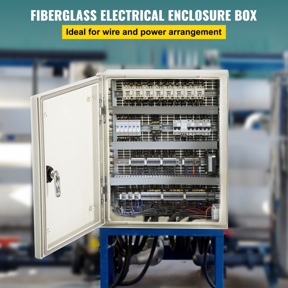 010913965971 - Heavy-Duty Fiberglass Electrical Enclosure Box, 11.8 x 9.8 x 5.5''
