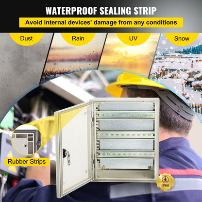 010913965971 - Heavy-Duty Fiberglass Electrical Enclosure Box, 11.8 x 9.8 x 5.5''