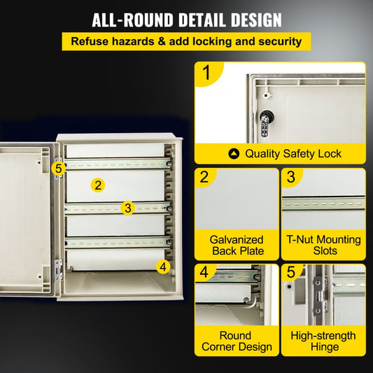 010572946316 - VEVOR NEMA Enclosure IP66, 15.7 x 11.8 x 7.9 inches