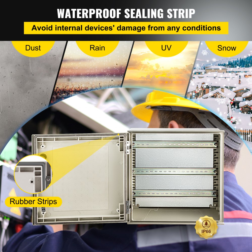 010752579398 - Heavy-Duty NEMA Steel Enclosure, IP66, 16"x16"x8"