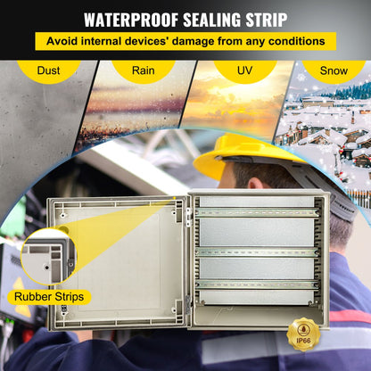 010752579398 - Heavy-Duty NEMA Steel Enclosure, IP66, 16"x16"x8"