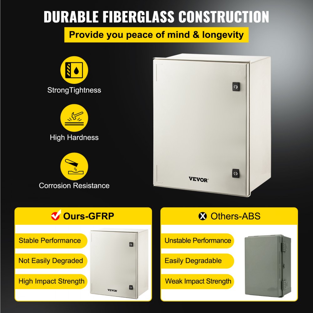 010771601296 - Durable NEMA Steel Enclosure 23.6" x 19.7" for Indoor/Outdoor Use