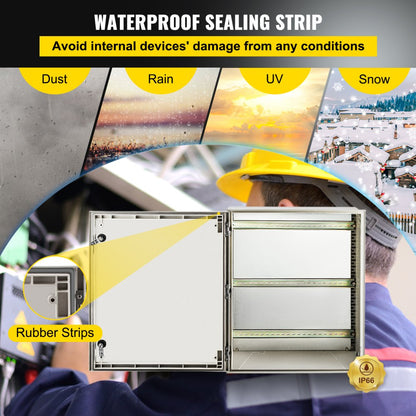 010771601296 - Durable NEMA Steel Enclosure 23.6" x 19.7" for Indoor/Outdoor Use