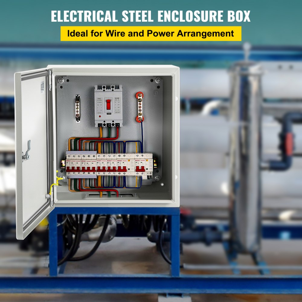 SPT - IP66 NEMA Steel Enclosure 8"x8"x6" with Lock and Backplate