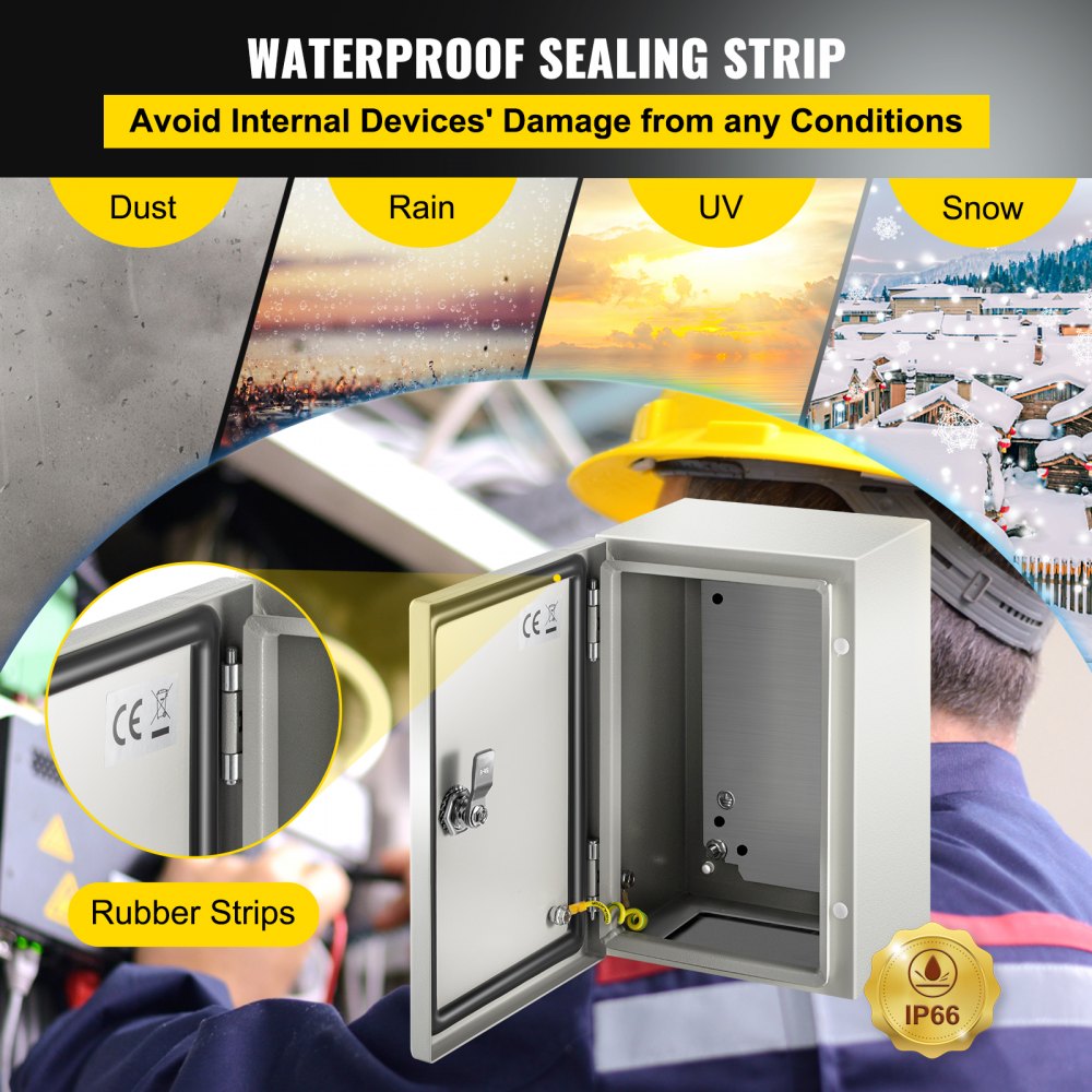 SPT - 12x8x6 Inch NEMA Steel Enclosure with IP66 Protection