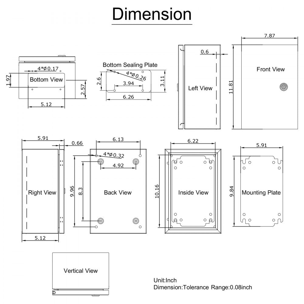 SPT - 12x8x6 Inch NEMA Steel Enclosure with IP66 Protection
