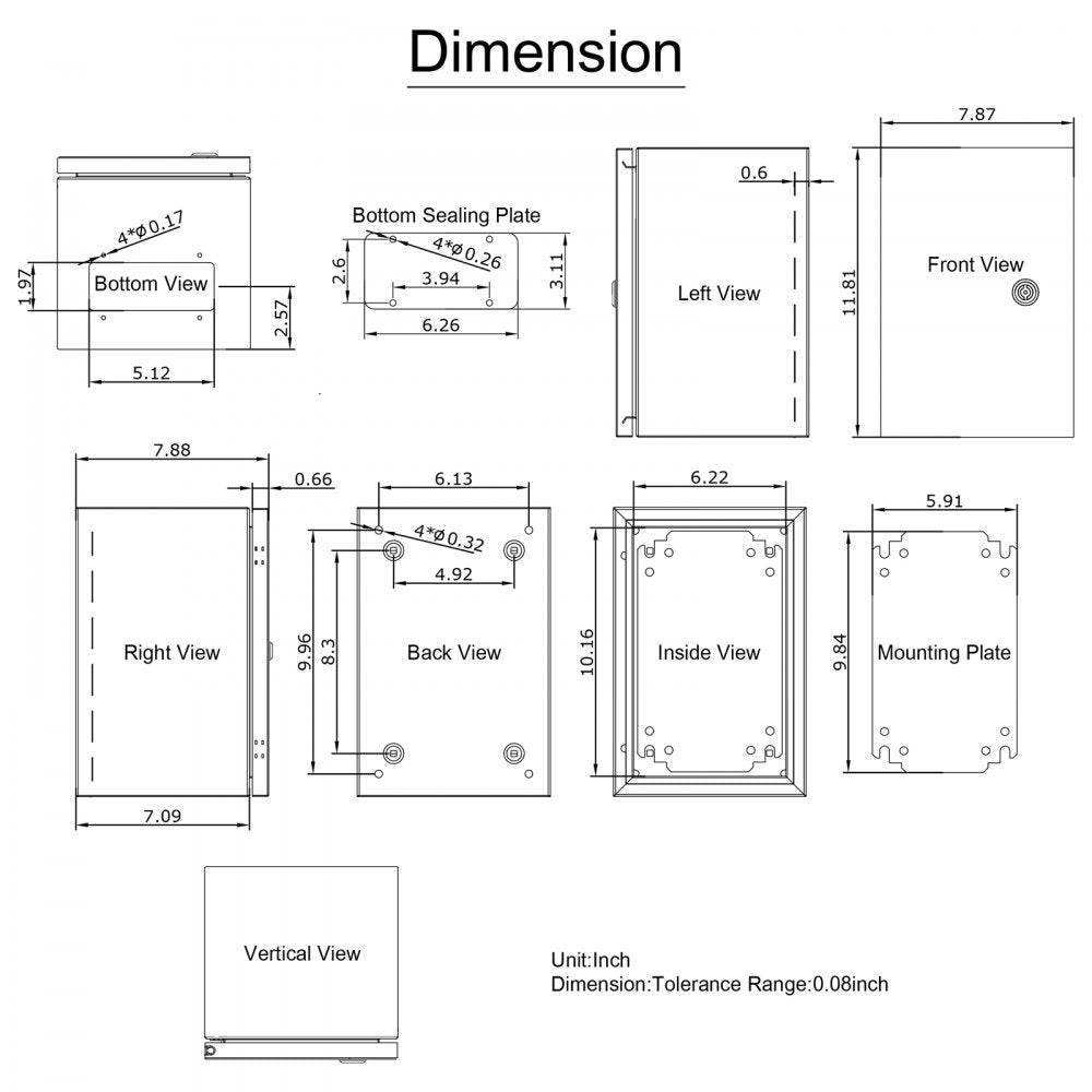 SPT - Durable IP66 Steel Enclosure, 12x8x8'' for Electrical Protection