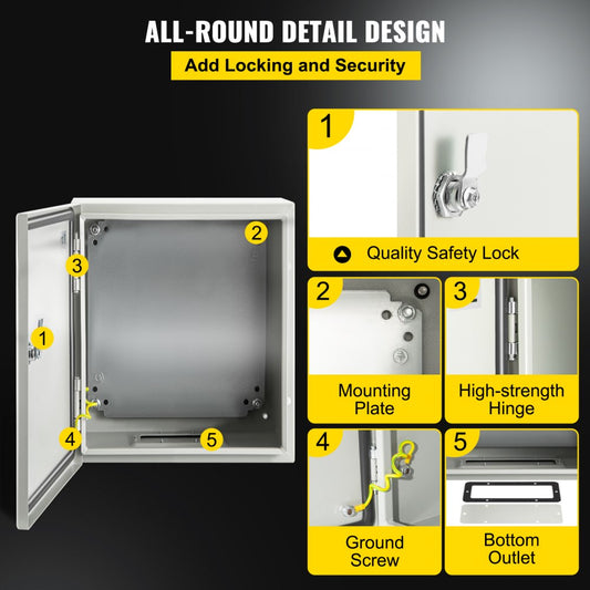 SPT - 12x10x6 Inch NEMA Steel Enclosure with IP66 Protection