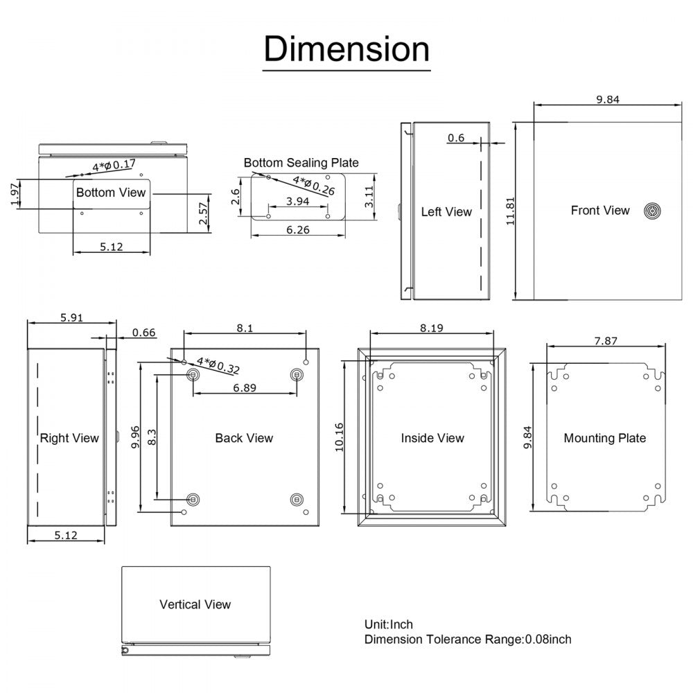 SPT - 12x10x6 Inch NEMA Steel Enclosure with IP66 Protection