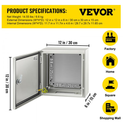 SPT - 12'' NEMA Steel Enclosure with IP66 Waterproof Protection