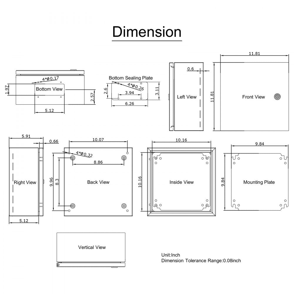 SPT - 12'' NEMA Steel Enclosure with IP66 Waterproof Protection