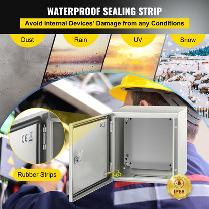 SPT - 12"x12"x8" Durable NEMA Steel Enclosure, Lockable & Powder Coated