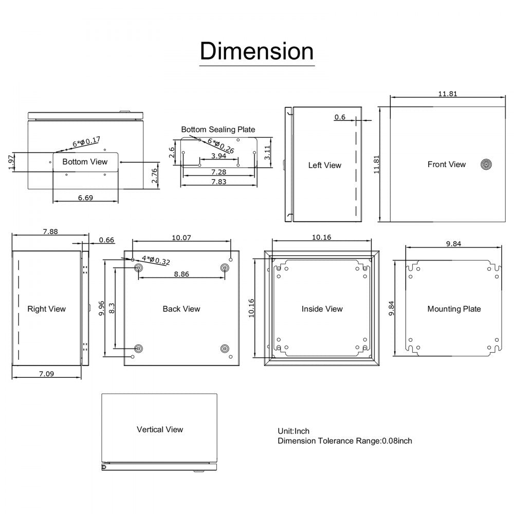 SPT - 12"x12"x8" Durable NEMA Steel Enclosure, Lockable & Powder Coated
