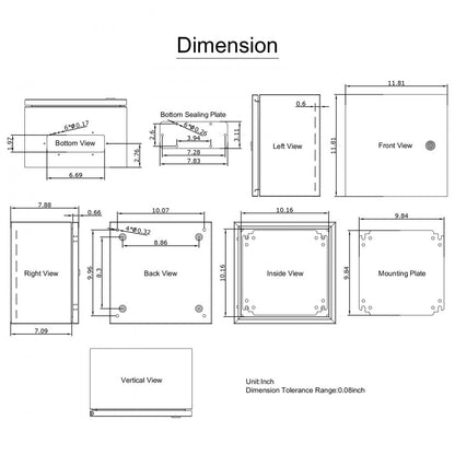 SPT - 12"x12"x8" Durable NEMA Steel Enclosure, Lockable & Powder Coated
