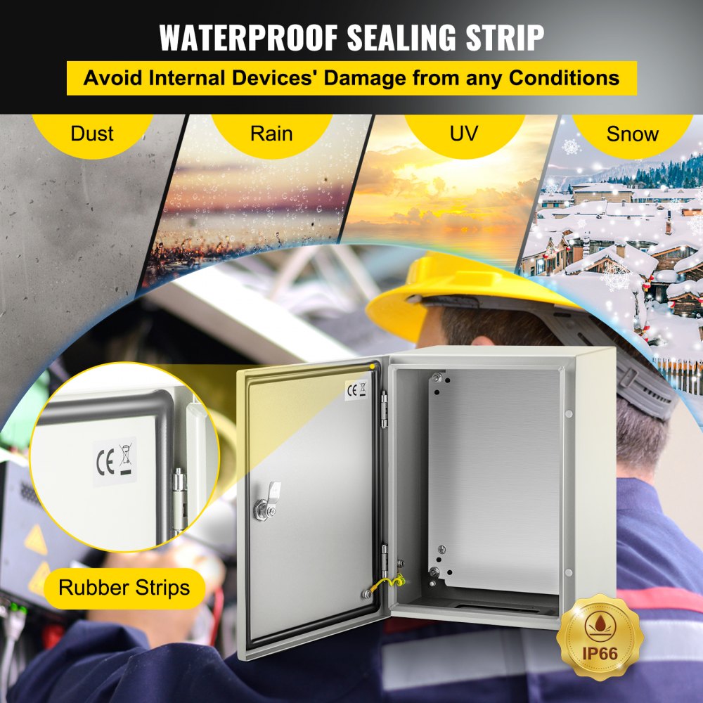 SPT - IP66 Waterproof 16'' NEMA Steel Enclosure for Harsh Environments