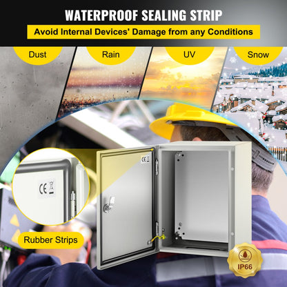 SPT - IP66 Waterproof 16'' NEMA Steel Enclosure for Harsh Environments