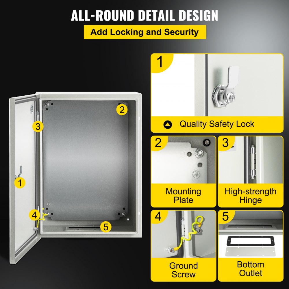 SPT - IP66 Waterproof 16'' NEMA Steel Enclosure for Harsh Environments
