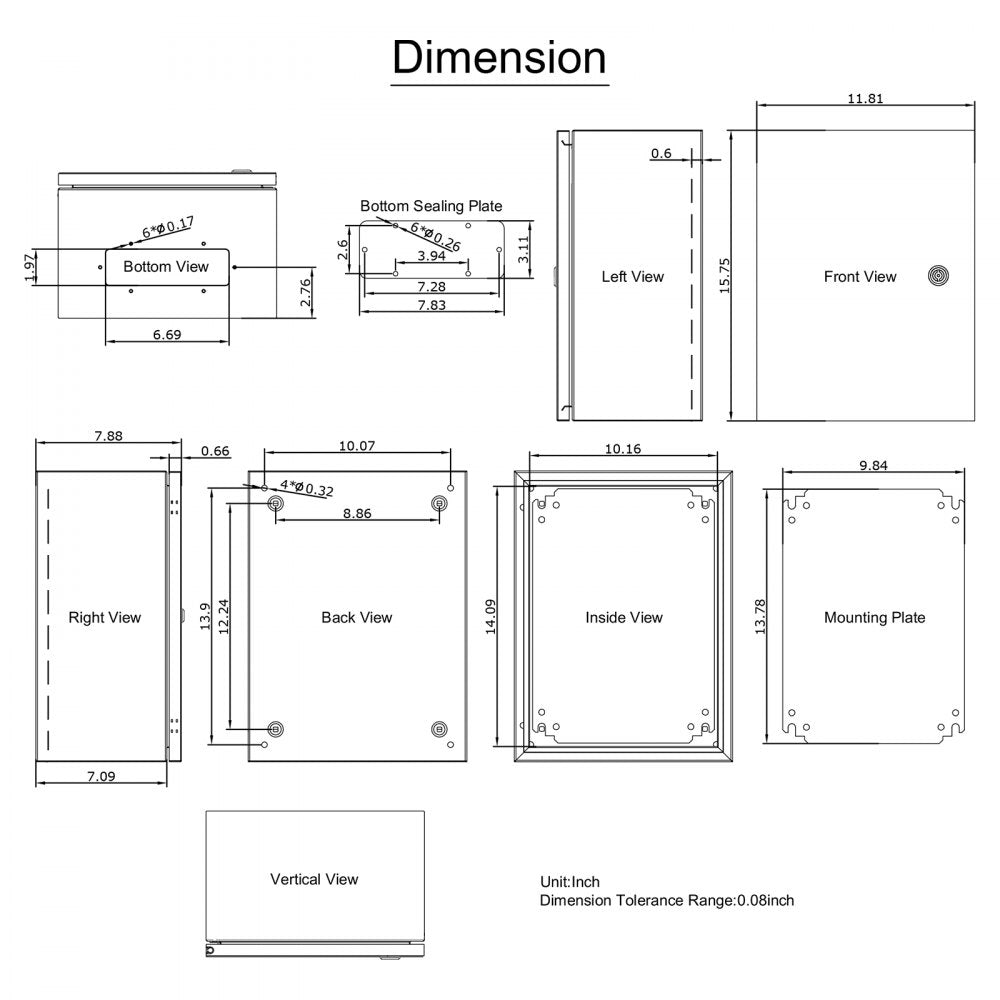 SPT - IP66 Waterproof 16'' NEMA Steel Enclosure for Harsh Environments
