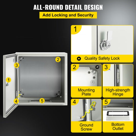 SPT - 16'' NEMA Steel Enclosure with IP66 Protection and Locking Mechanism