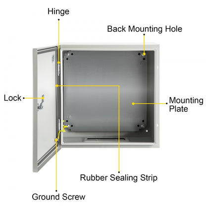 SPT - 16'' NEMA Steel Enclosure with IP66 Protection and Locking Mechanism