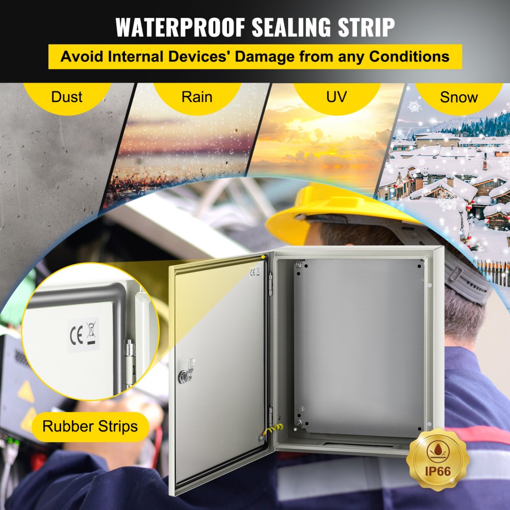 SPT - IP66 20"x16"x6" Steel Enclosure for Indoor/Outdoor Use