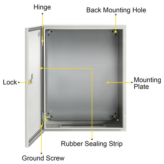 SPT - IP66 20"x16"x6" Steel Enclosure for Indoor/Outdoor Use