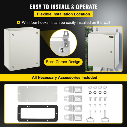 SPT - 20"x16"x8" IP66 NEMA Steel Enclosure for Outdoor Use