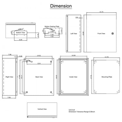 SPT - 20"x16"x8" IP66 NEMA Steel Enclosure for Outdoor Use