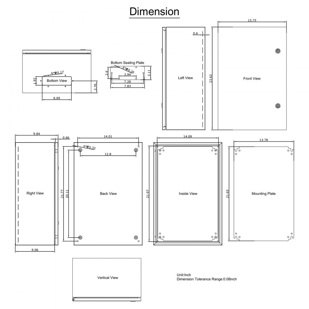 SPT - IP66 Certified 24"x16"x10" Carbon Steel Enclosure