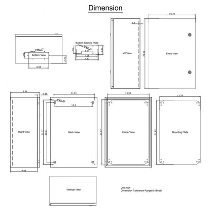 SPT - IP66 Certified 24"x16"x10" Carbon Steel Enclosure