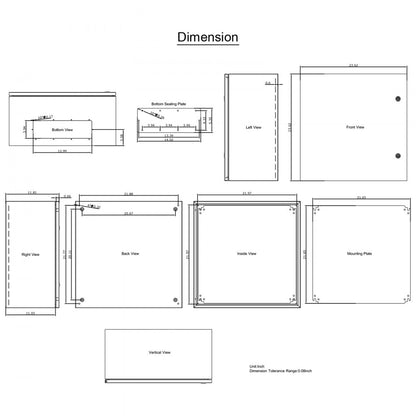 SPT - 24x24 NEMA Steel Enclosure with IP66 Weather Protection