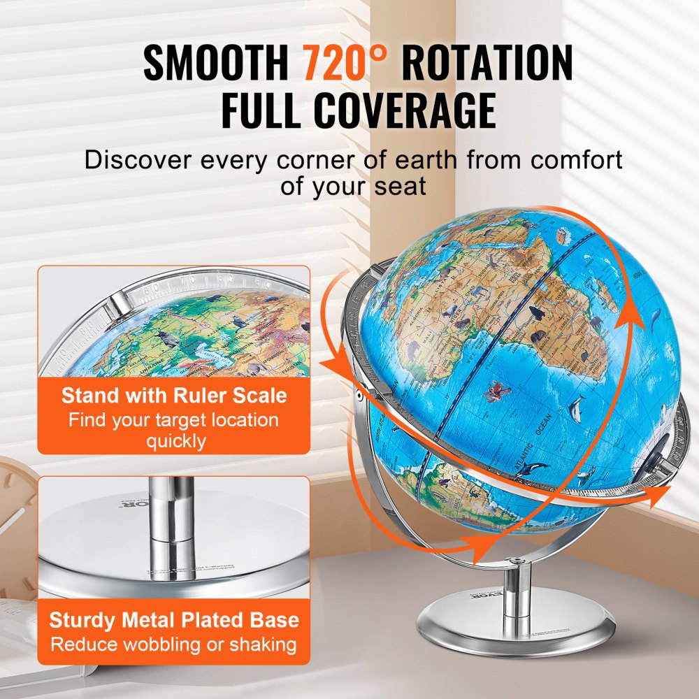 SKU1 - 10" Interactive Educational Globe for Kids