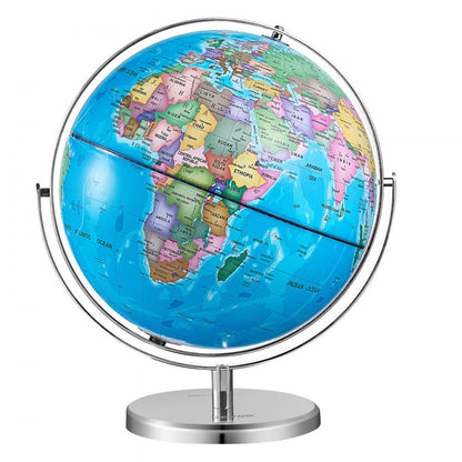 SKU4 - 13" Illuminated Rotating Globe on Metal Stand