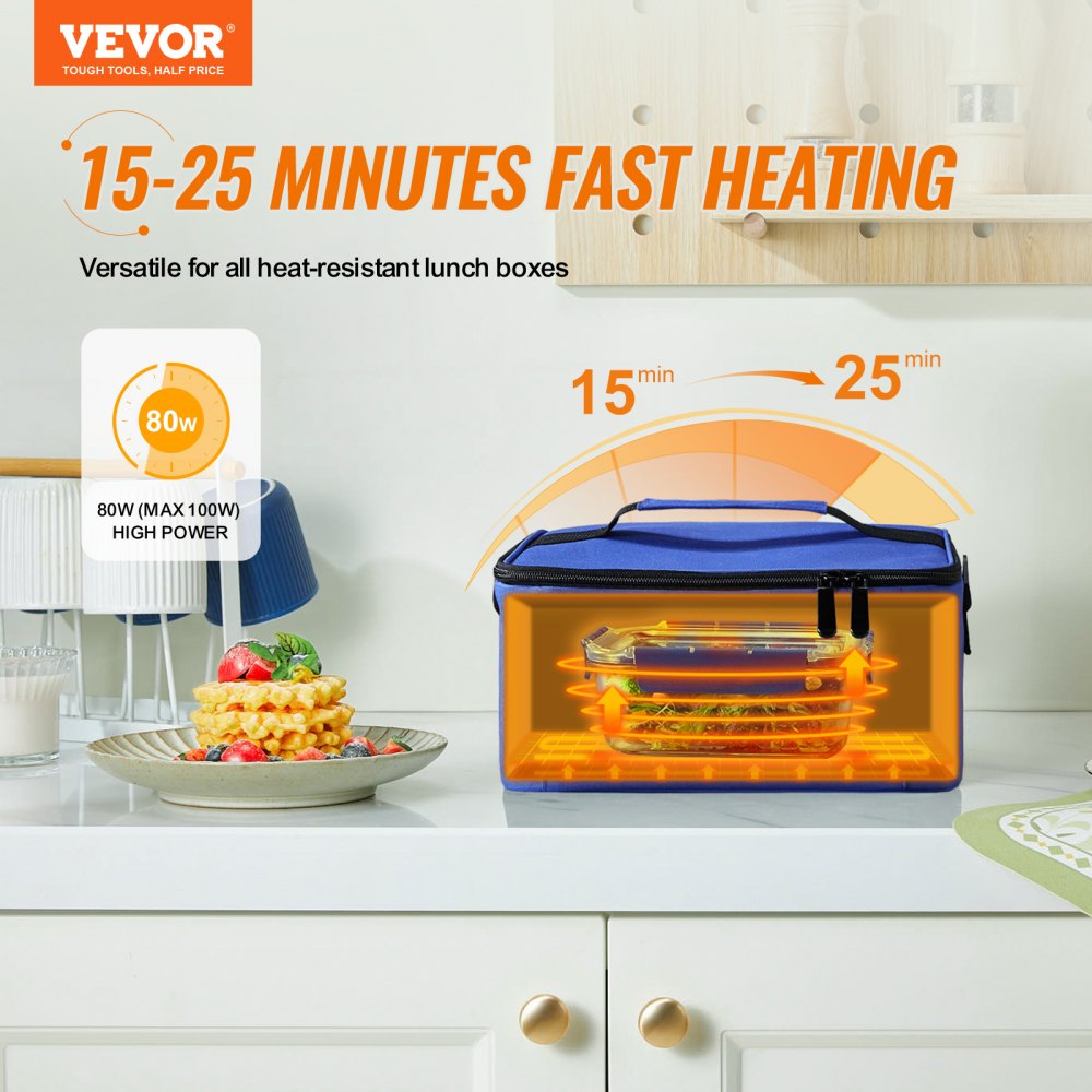 110-BU - Efficient 80W Portable Oven for Quick Meal Heating