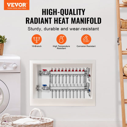 7012-25-10-00-NPT - 10-Branch Stainless Steel Heat Manifold with Flow Meter