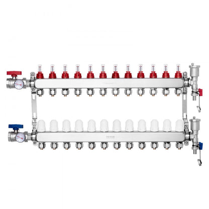 7012-25-12-00-NPT - Durable 12-Branch Stainless Steel Heat Manifold with 5L/min Flow
