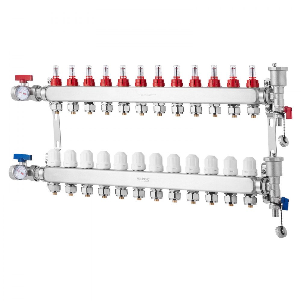 7012-25-12-00-NPT - Durable 12-Branch Stainless Steel Heat Manifold with 5L/min Flow