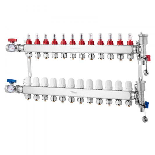 7012-25-12-00-NPT - Durable 12-Branch Stainless Steel Heat Manifold with 5L/min Flow
