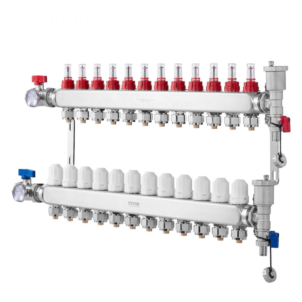 7012-25-12-00-NPT - Durable 12-Branch Stainless Steel Heat Manifold with 5L/min Flow